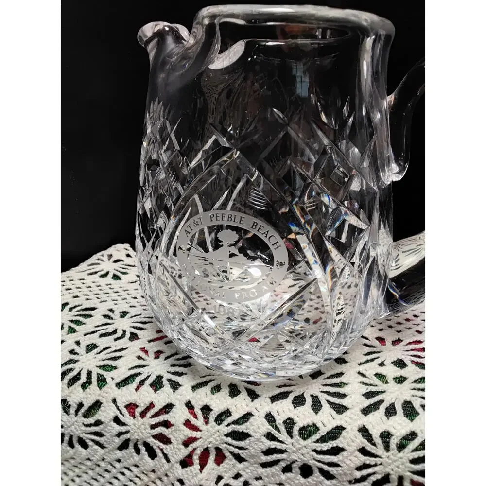 Waterford Crystal Pitcher Vintage Etched with AT&T Pebble Beach National Pro-am